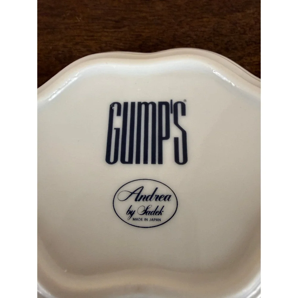 VTG 1980s Gump's SF Andrea by Sadek Blue White 
